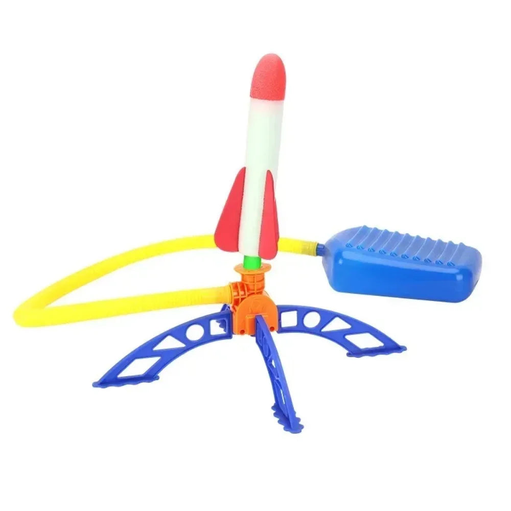 Kids Air Rocket Foot Pump Launcher Toys Sport Game Jump Stomp Outdoor Qme