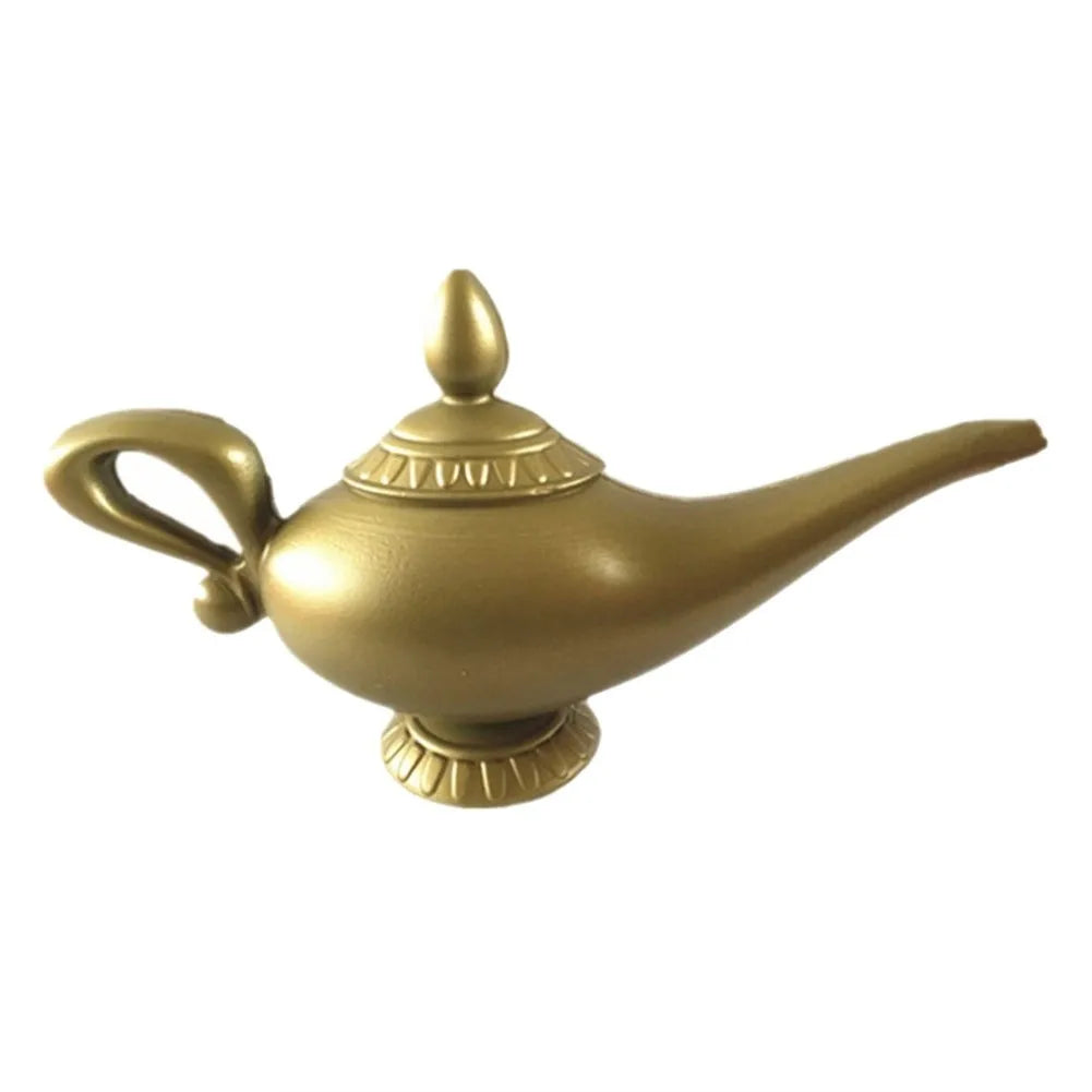 Vintage Style Carved Aladdin Genie Lamp Carnival Party Plastic Creative Lamp Supplies Performance Dress Up Props Home Ornaments Qme