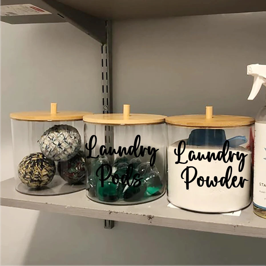 900ml Laundry Powder Container Box with Lid Laundry Room Organizer to Storage Laundry Pods/Scent Booster/Bleach Tablet Qme