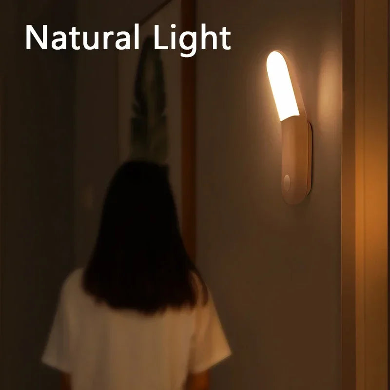 Led Induction Night Light Human Body Lamp USB Rechargeable LED Motion Sensor Aisle Qme Natural light