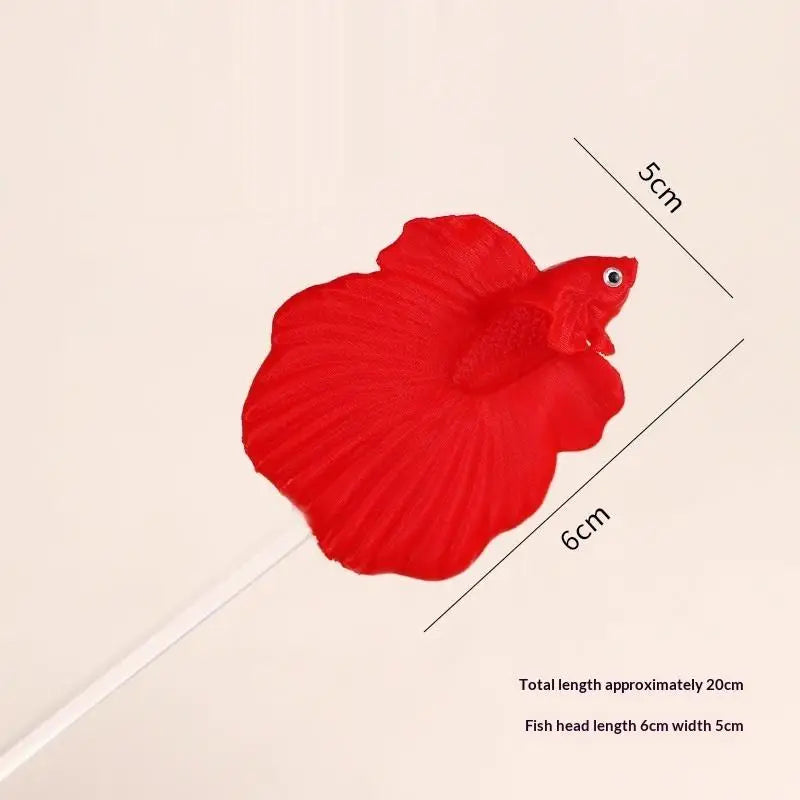 Aquarium Betta Training Wand Plastic Playing Stick Active Healthy Betta Fish Equipment Resin Decoration Fish Stick Toy Kit Qme Red
