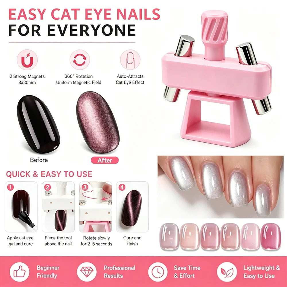 New Circular Cat Eye Nail Art Black Hole Magnet Strong Nail Art Gel Polish Guide Tool DIY Magnetic Nail Helper Manicure Design Qme