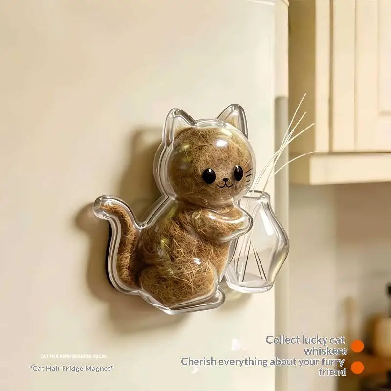 Transparent Cat Hair Storage Refrigerator Magnets Pet Fur Keepsake Qme