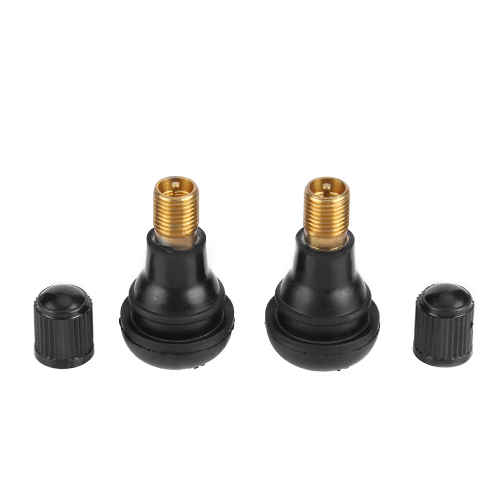 10/25Pcs TR412 Snap-in Black Rubber Tubeless Tire Tyre Valve Stems for ATV Car Motorcycle Tubeless Tire Valve Stems Qme