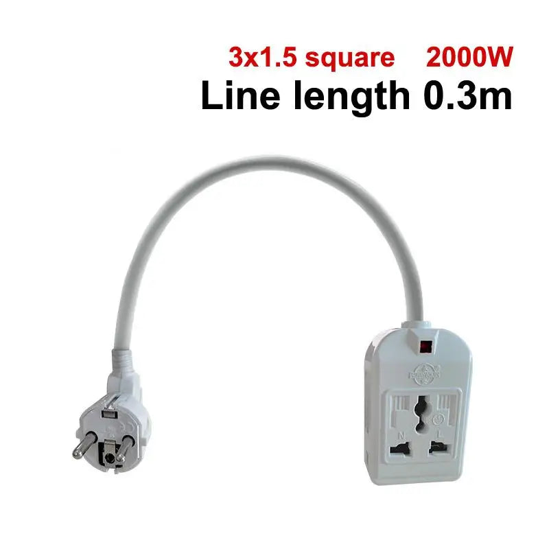 Home Office Schuko Power Strip 3-Outlet 7-Hole Extension Cord Qme 30CM