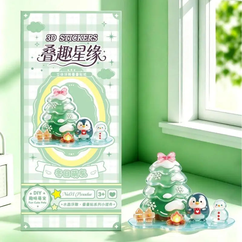 Innovative 3D Stacked Crystal Animal Stickers Ideal Handmade DIY Qme A5