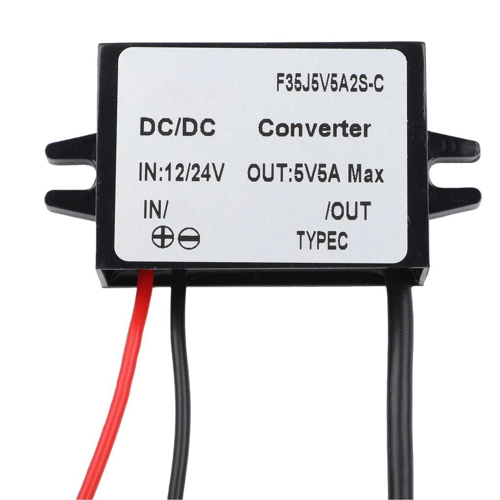 12V/24V To 5V USB C 5A 25W DC Converter Mobile Phones Tablets Wire Gauge 20AWG Step-Down Power USB Charging Adapter Power Tool Qme