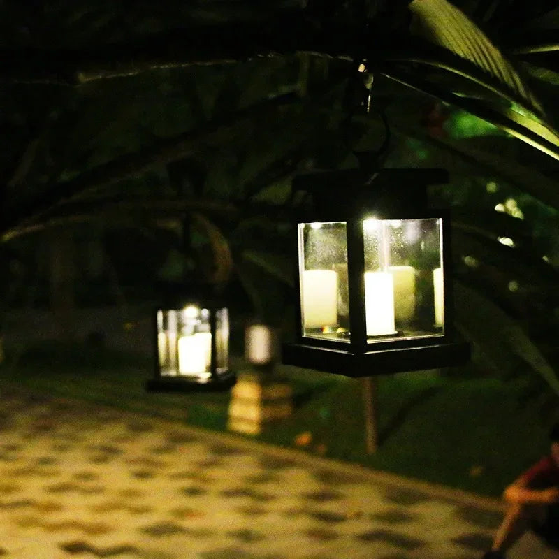 1pcs Garden Decor Outdoor Solar Lights Retro Palace Lantern Lights Hanging Candle Lamps Landscape Lighting Floor Lights Qme