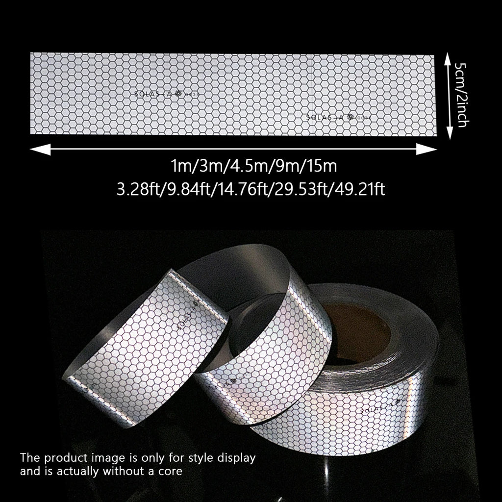 Maritime Film SOLAS Grade Reflective Tape for Ships, Eye-Catching Safety Warning, Silver White Waterproof Super Reflective Qme