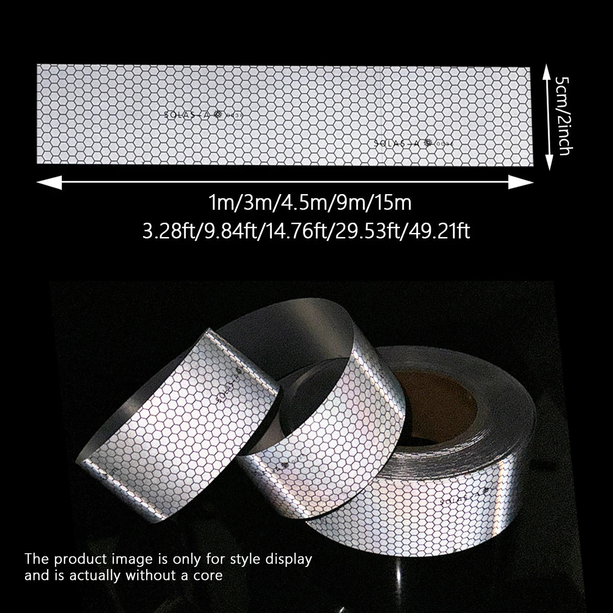 Maritime Film SOLAS Grade Reflective Tape for Ships, Eye-Catching Safety Warning, Silver White Waterproof Super Reflective Qme