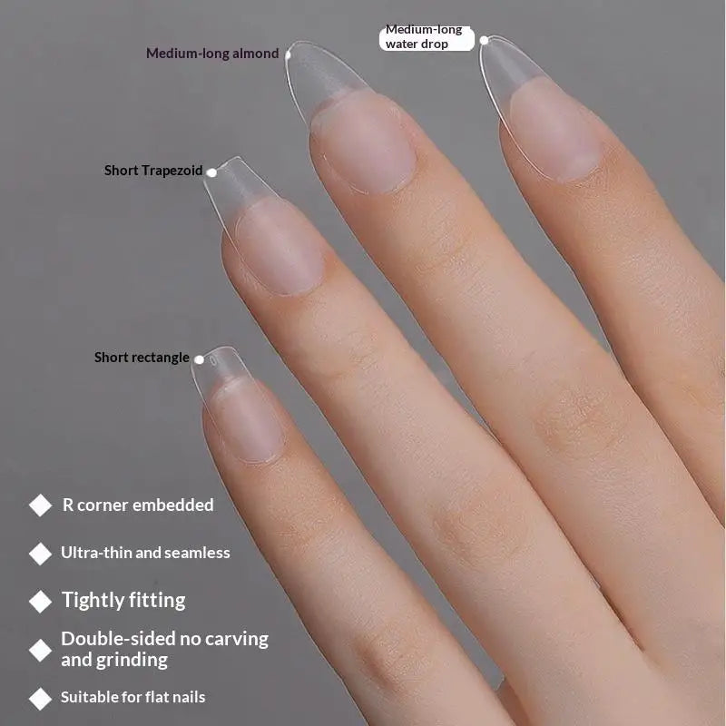 Box Nails Tips Coffin French Full Cover Medium Short NO Polishing Qme