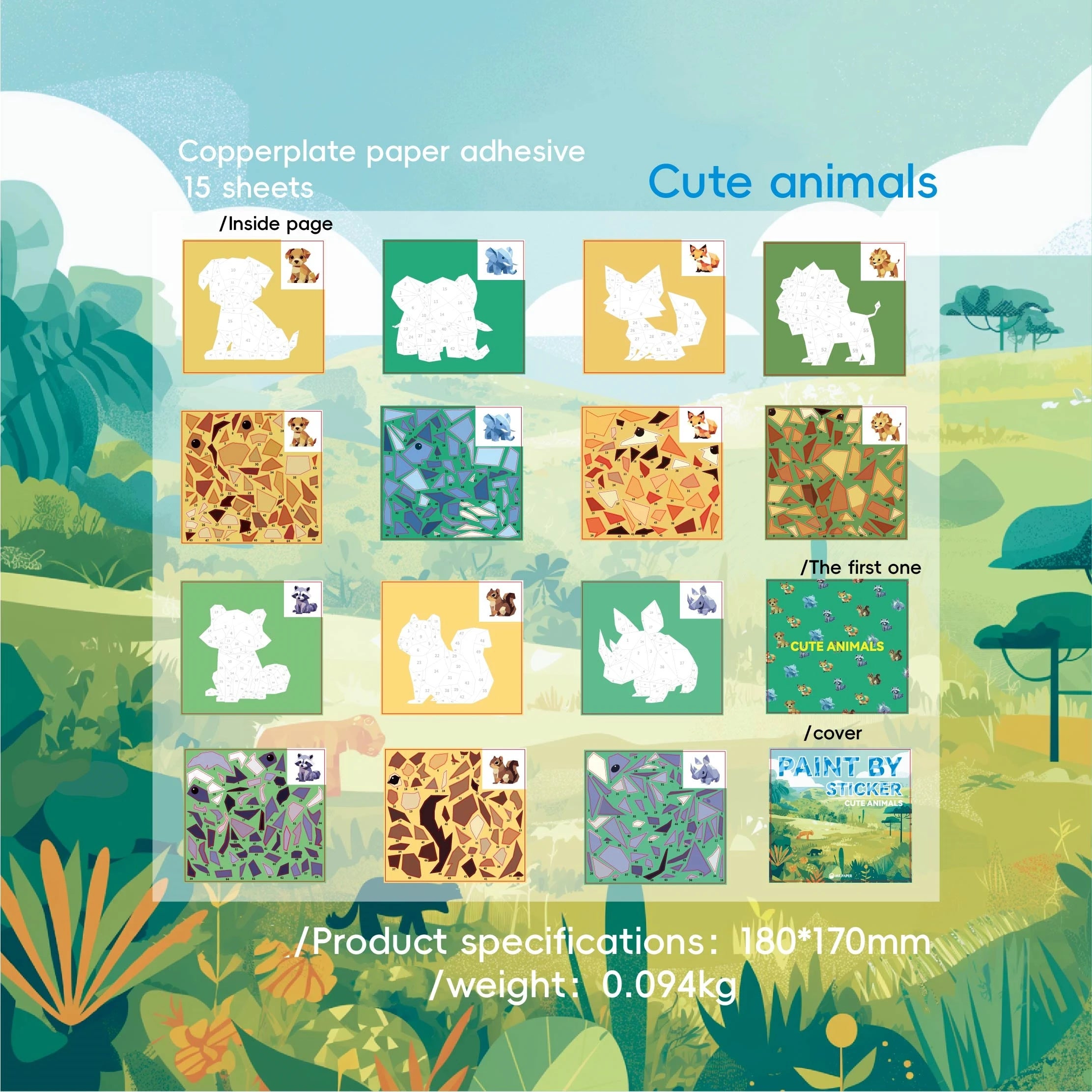 4 Styles Cute Animal Puzzle Sticker Books, Educational Toys for Kids Ages 3+, Fun Learning Activities for Toddlers and Children Qme Cute Animals