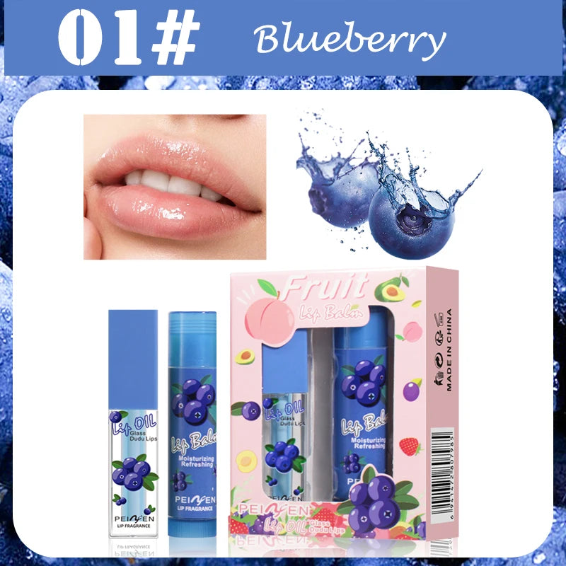 Fruit Lip Oil Lasting Moisturizing Nourishing Lipstick Long-term Care Qme Blueberry