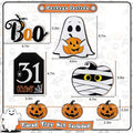Halloween Wooden Signs Pumpkin Ghost Mummy Boo Ornaments Desktop Qme 1 set