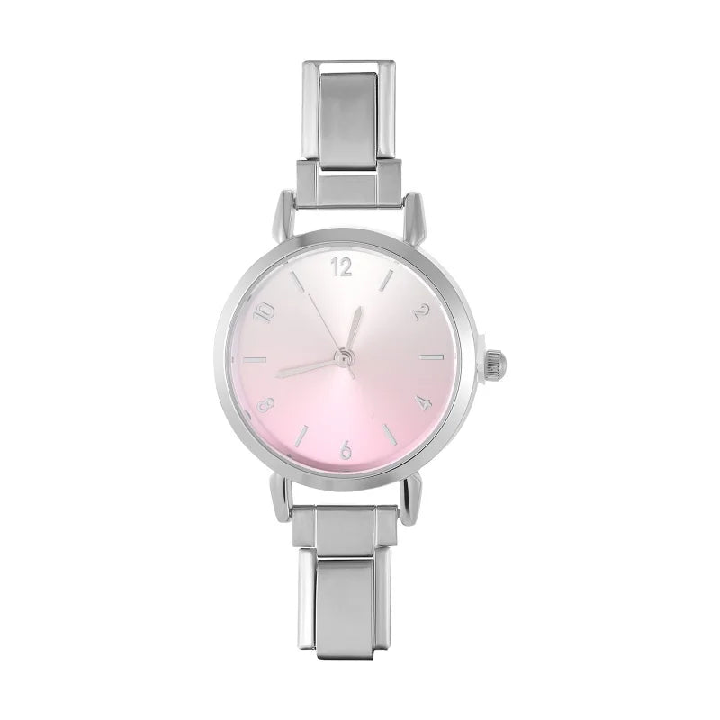 2026 Fashion Men Women's Stainless Steel Round Simple Watch Bracelet
