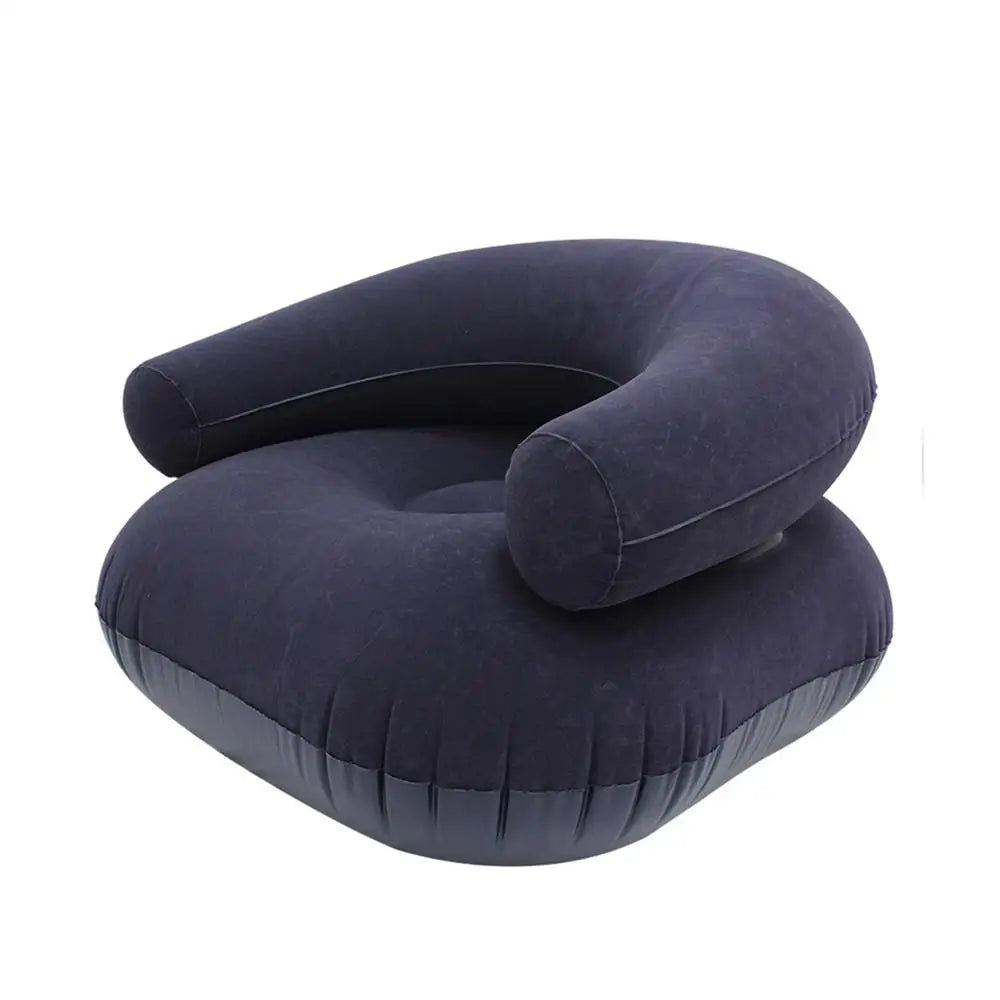 Inflatable Chairs Flocked Lounger Seat Blow Up Chairs for Movie Night for Outdoor Beach Pool Stadium Travel Living Room Bedroom Qme B