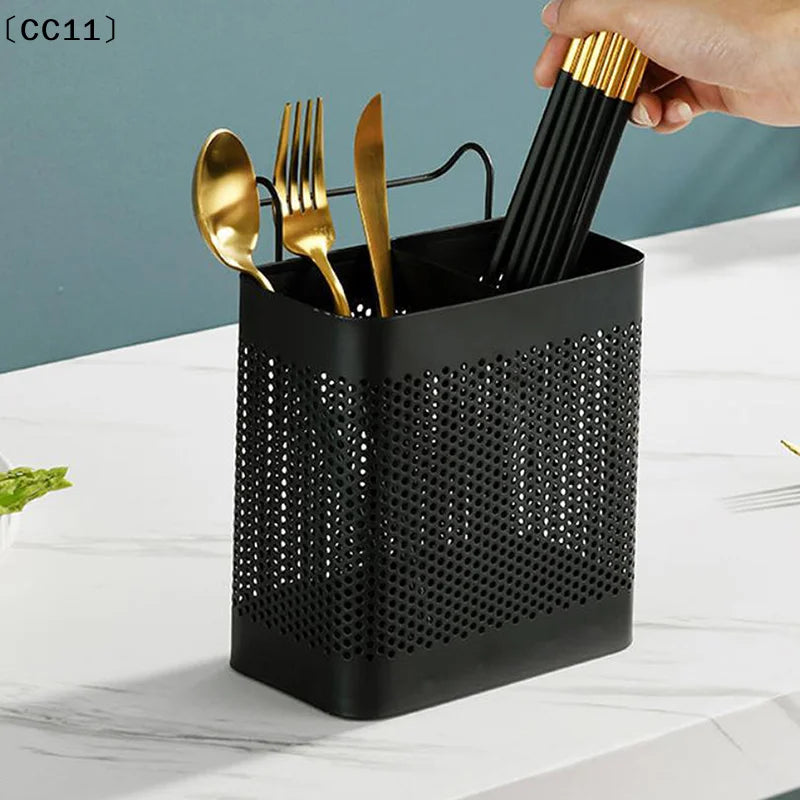 Stainless Steel Utensil Holder Dish Rack Chopstick Basket Silverware Qme