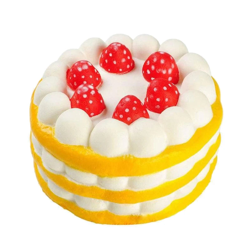 Kawaii Cake Shaped Slow Rising Stress Relief PU Soft Decompression Qme Yellow
