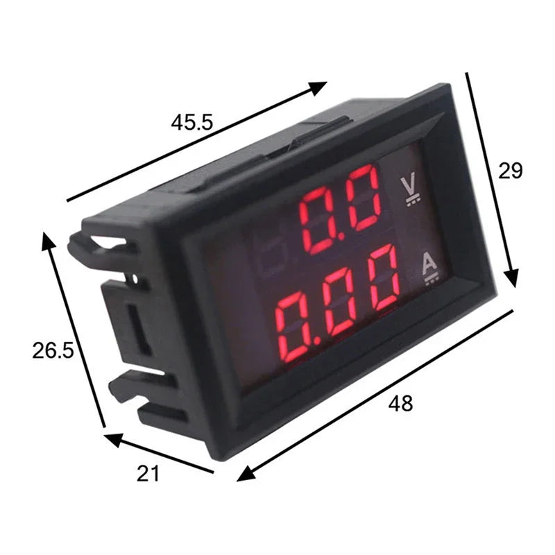 DC 0-100V 10A Digital Voltmeter Ammeter Dual Display Voltage Detector Qme