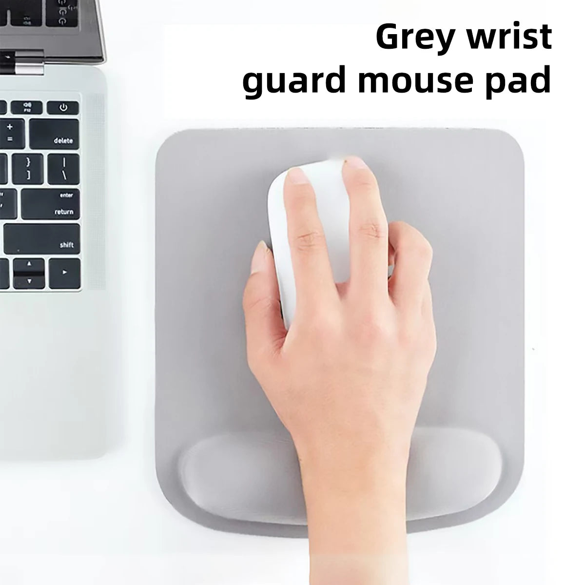 Square EVA Anti Slip Strap Wrist Rest Mouse Pad Soft Comfortable Qme GRAY