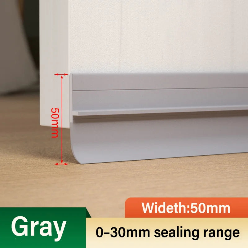 Self-Adhesive Thickened Door Bottom Sealing Strip Thermal Insulation Door Weatherstrip Anti-cold Window Draft Stopper Tape Qme 5M(1MX5PCS) Gray 50mm