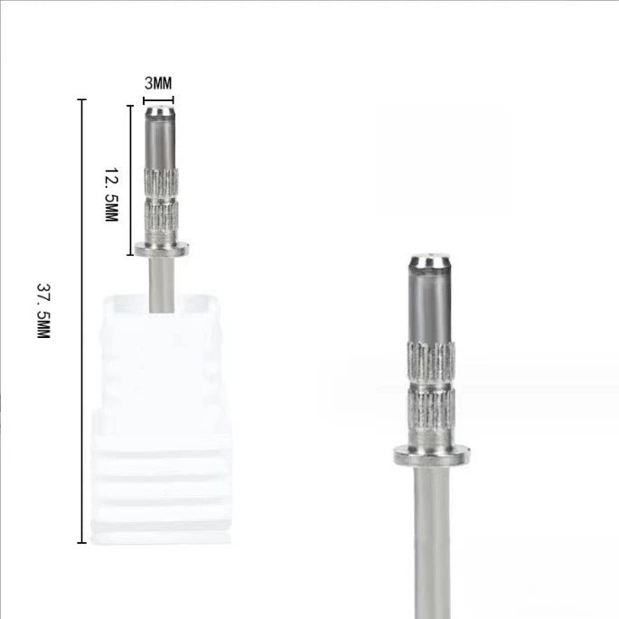 50/100Pcs 3mm Mini White Sanding Bands Stainless Steel Nail Drill Bits Mandrel Electric Manicure Accessories Tool Qme Only Sanding Mandrel