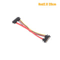 Sata 22 Pin Male Female Extension Cable 7+15 Data Power Combo Hard Qme 20cm Red