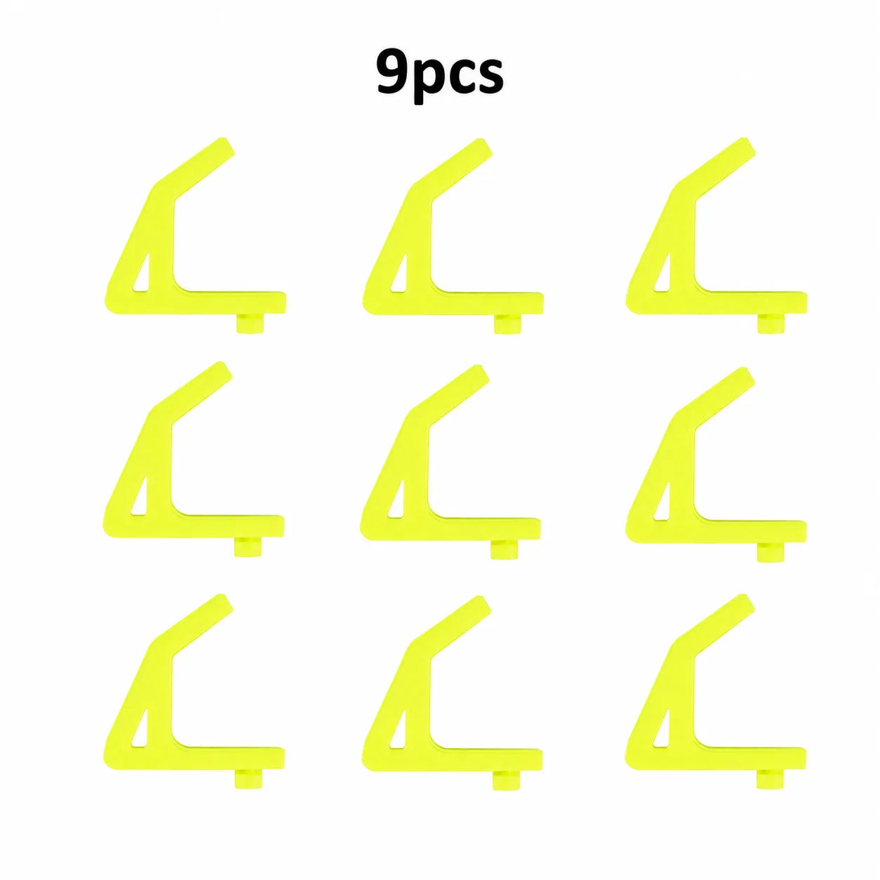3/6/9Pcs Heavy Duty Shelf Support Hooks 10.3mm Hole Spacing Universal Auxiliary Fittings For Garage Warehouse Storage Racks Qme yellow 9pcs