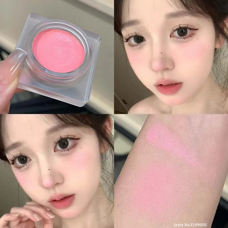 Monochrome Powder Blusher Cream Brightening Whitening Purple Lip and Cheek Dual-use Matte Natural Rouge Blush Tint Palette Qme 03
