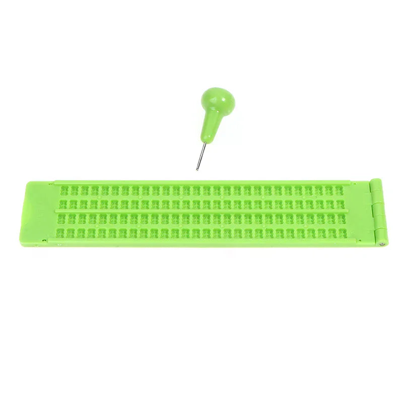 Plastic Braille Writing Slate School Portable Practical Stylus Qme