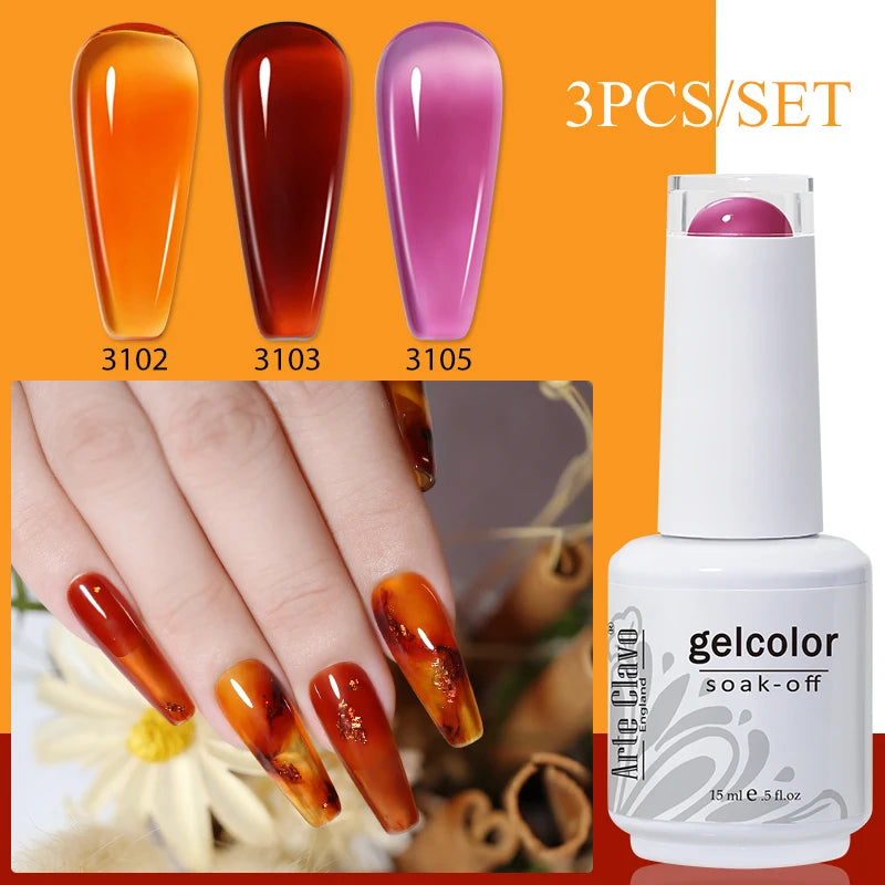 Arte Clavo Gel Nail Polish Art UV LED Manicure Long Lasting Soak Off Qme 3B-ZH30