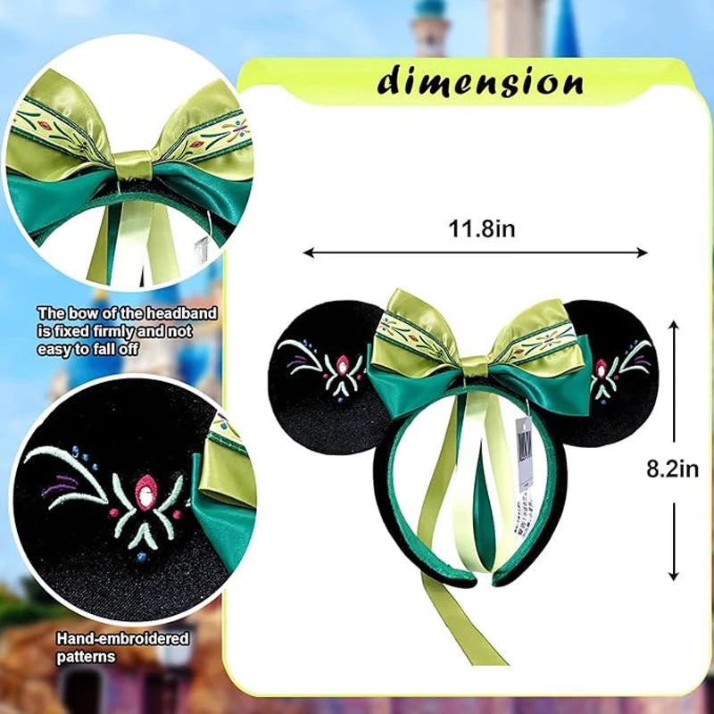 Mickey Mouse Princess Anna Headband Rapunzel Minnie Ears Plush Headwear Children Toys Festival Party Decoration Hair Accessories Qme