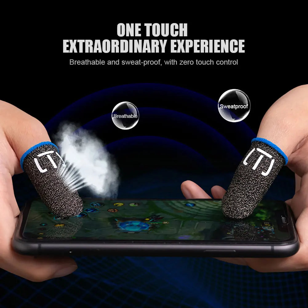 1Pair Touch Screen Shoot Aim Finger Cot Finger Glove Fingertips Cot Breathable Gaming Touchscreen Finger Cover for Mobile Gaming Qme