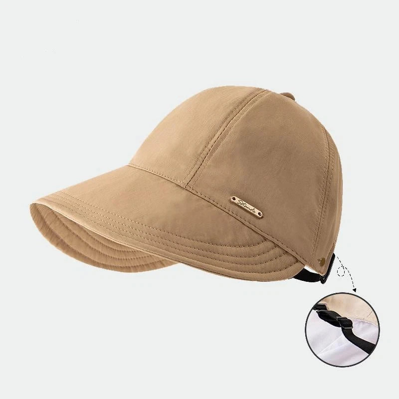 Women's Wide-brimmed Sun Hat Quick-drying Waterproof Can Be Worn Over Qme Khaki one size