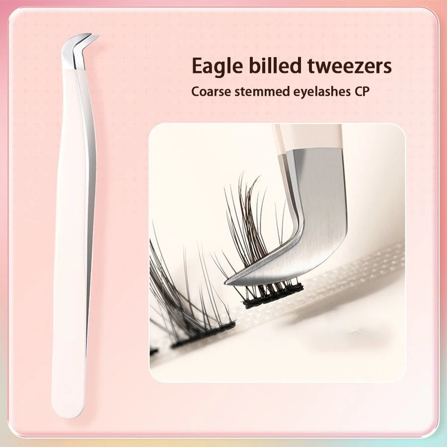Multifunctional Tweezers Stainless Steel Eyelash Grafting False Qme Eagle billed