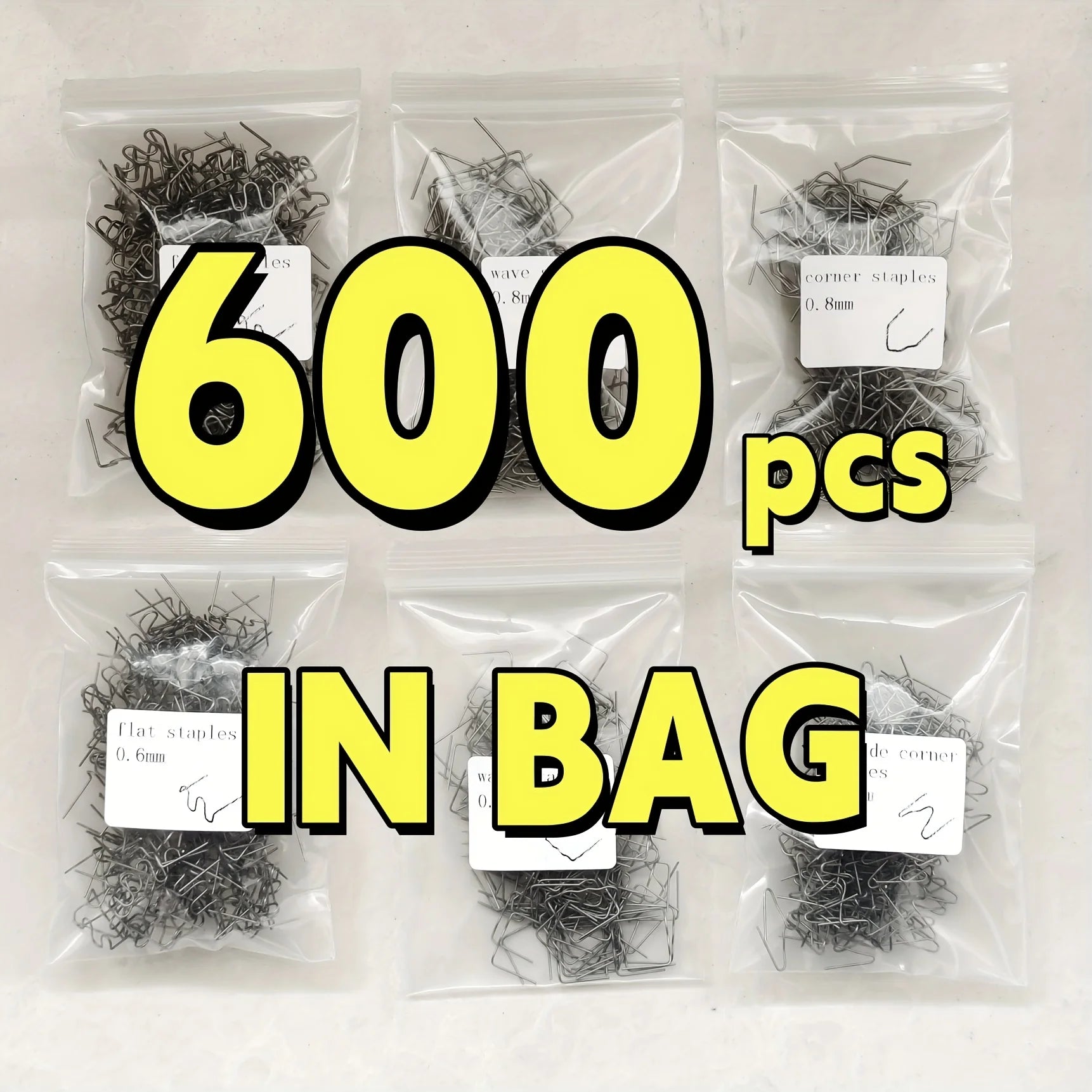 Reliable Quality Welder Staples, Hot Staples for Plastic Welding with Storage Box, 0.6mm & 0.8mm Welding Kit for Car Bumper Qme 600pcs In Bag No plug