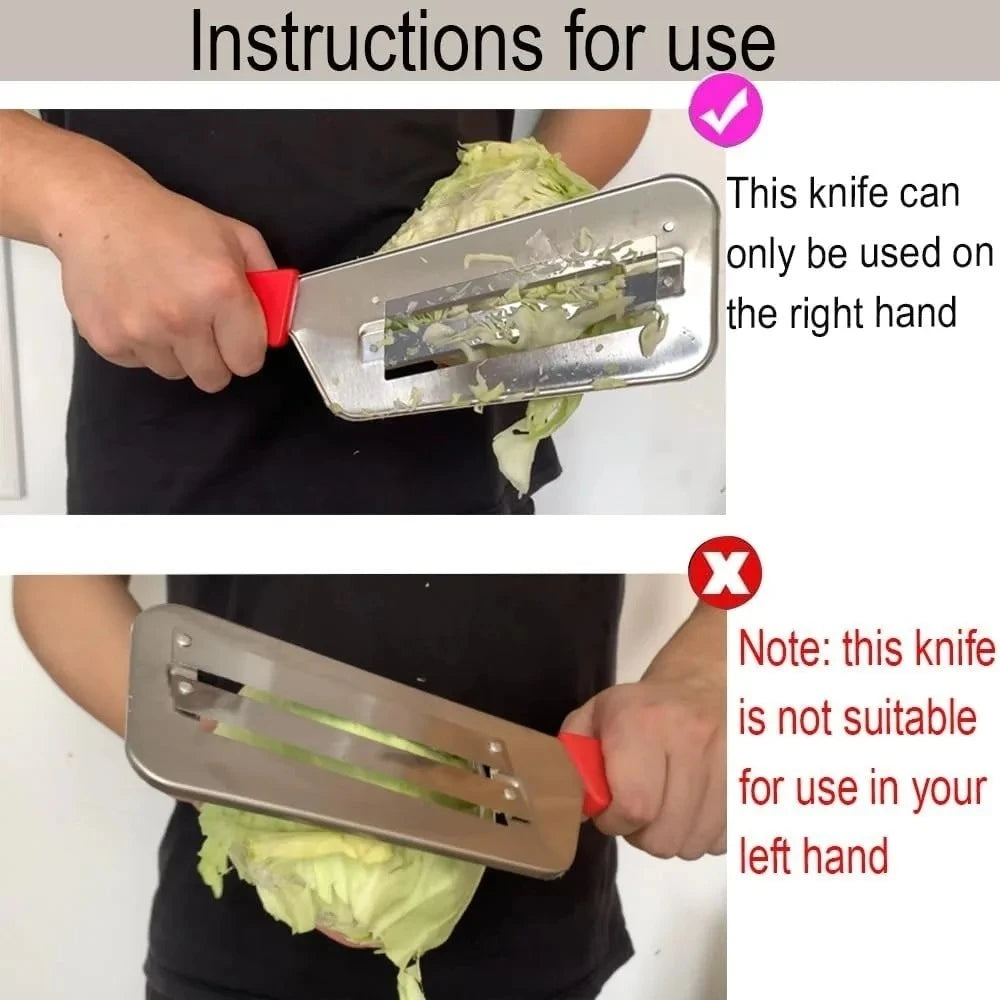 Home Kitchen Cabbage-Cutter Stainless Steel Vegetable Shredding Slicing Tool Practical for Salad and Daily Cooking Use Qme