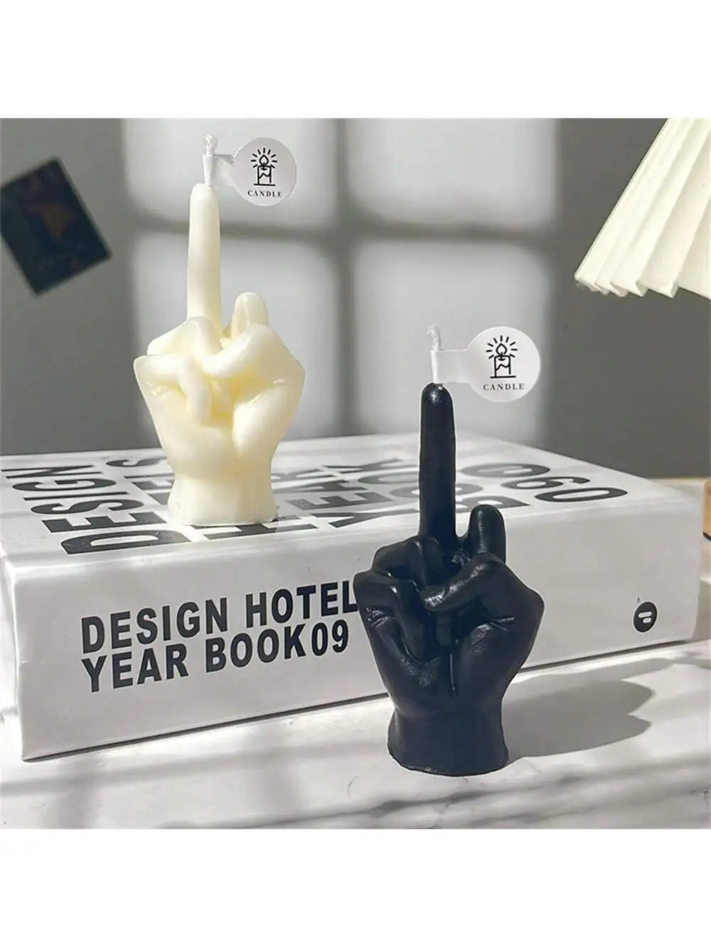 Nordic Vertical Middle Finger Shaped Candle Creative Funny Qme