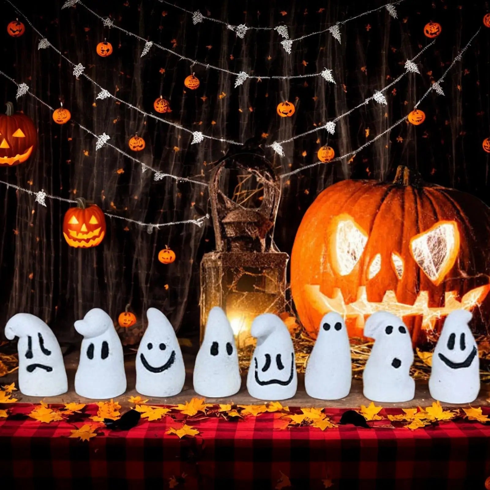 Halloween Luminous Ghost Figurines Glow Dark Miniature 8 Landscape Qme