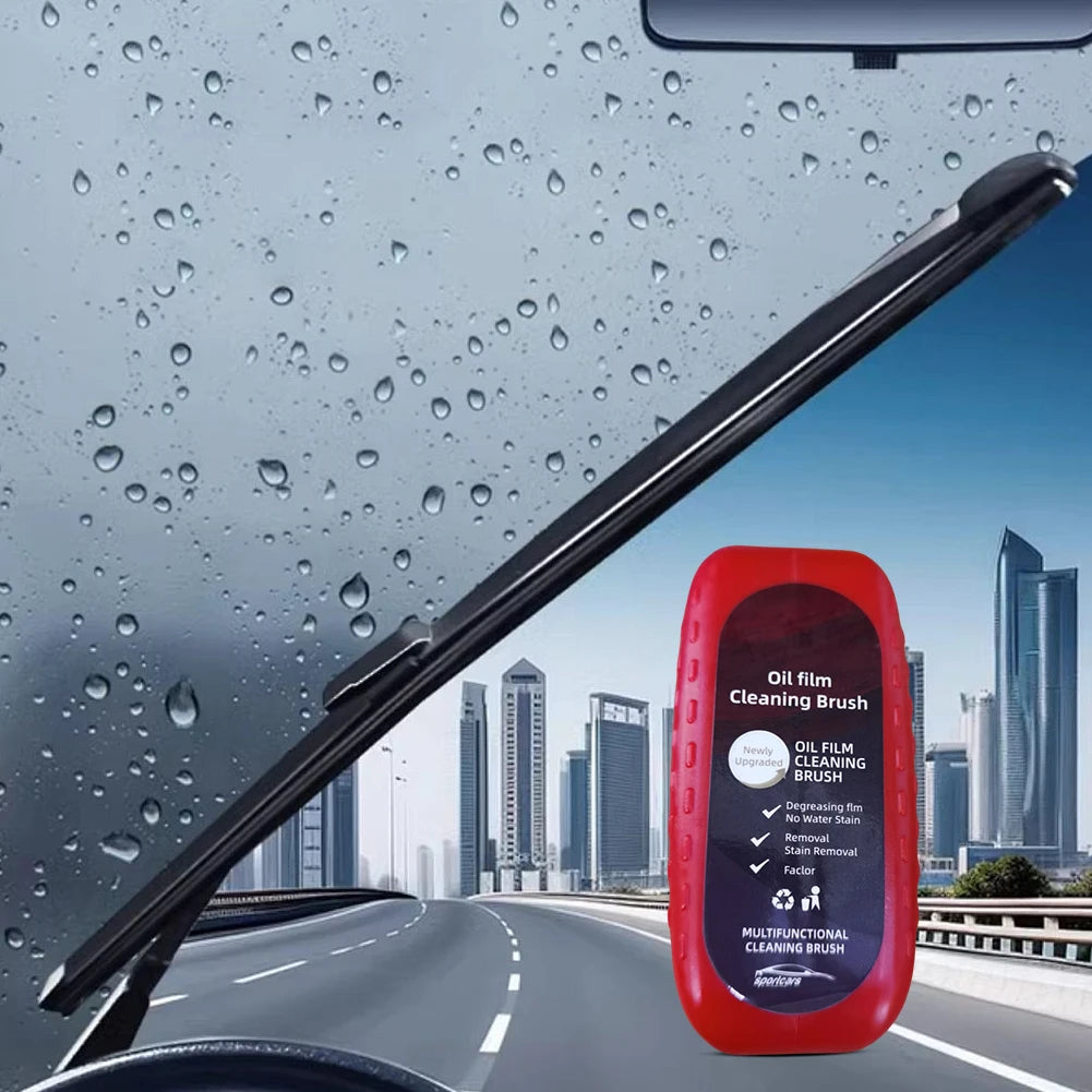 Car Window Glass Cleaner Removes Dirt Car Glass Sponge Cleaning Brush Windshield Oil Film Cleaner Auto Glass Oil Film Remover Qme