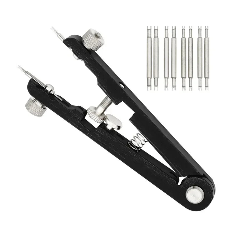 Watch Spring Bar Plier Tool Kit Spring Bar Tweezer Tool For Watch Wrist Bands Strap Removal Repair Fix Set Watch repair tool Qme Black