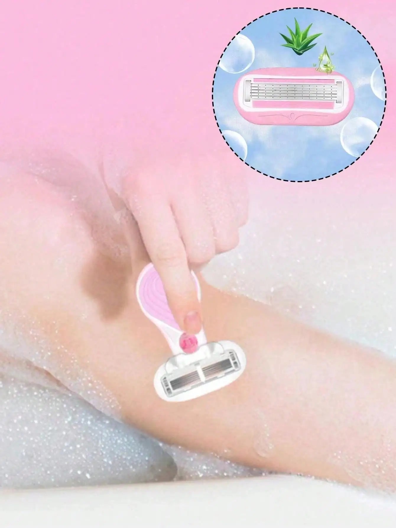 Women's Hair Removal Razor Including Underarm Leg Bikini Area Shaver Qme