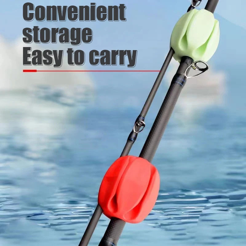 Silicone Fishing Rod Holder Straps 5 Hole Lightweight Tackle Ties Qme