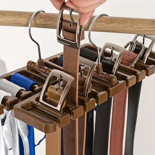 10 Holes Belt Rack Tie Scarf Hanger Wardrobe Large Capacity Qme Chocolate