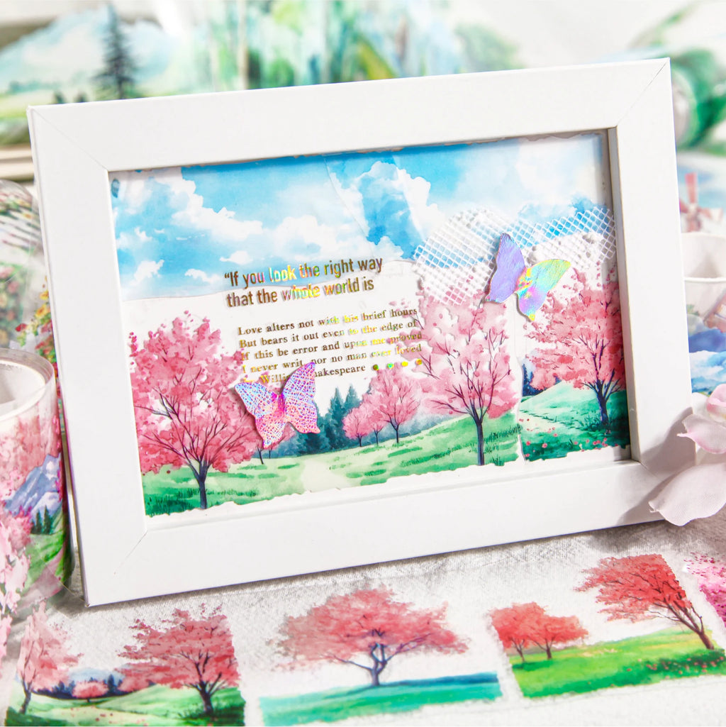 50mm*2m Landscape PET Tapes Aesthetic Stationery Stickers Masking Tape Collage Journaling Scrapbooking Supplies Planner Diary Qme