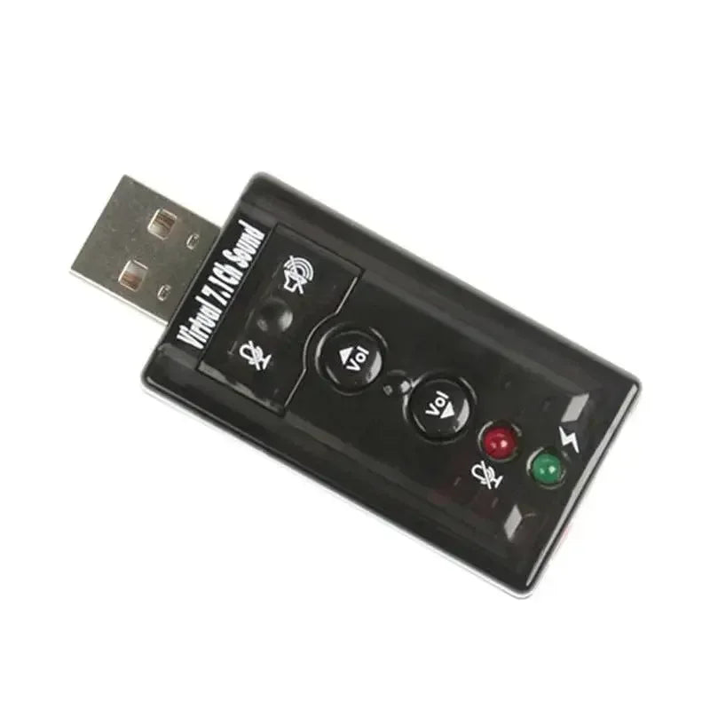 7.1 USB Stereo Audio Adapter External Sound Card for Windows XP/2000/Vista/7 3D USB Audio Adapter for PC and Laptop Qme