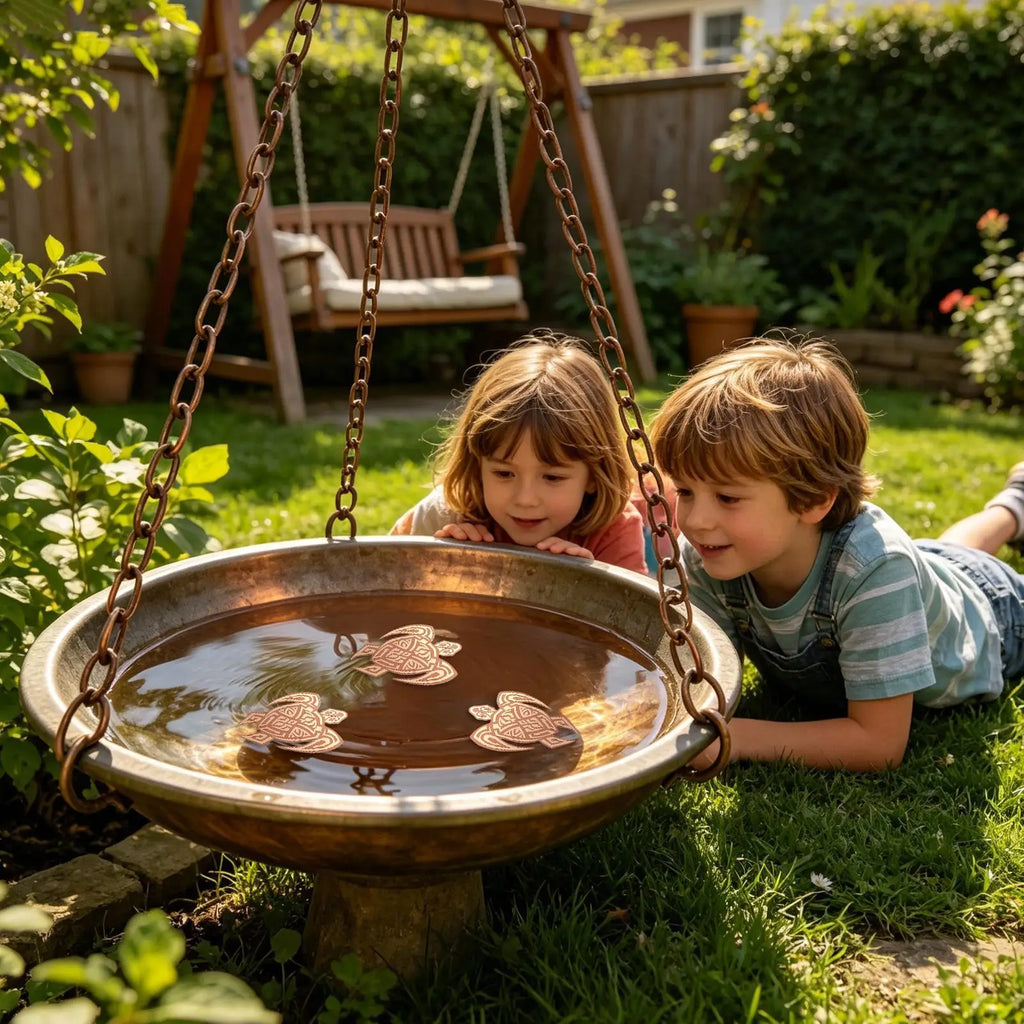 Bird Bath Copper Disk Water Cleaning Maintenance Plate Purification Qme