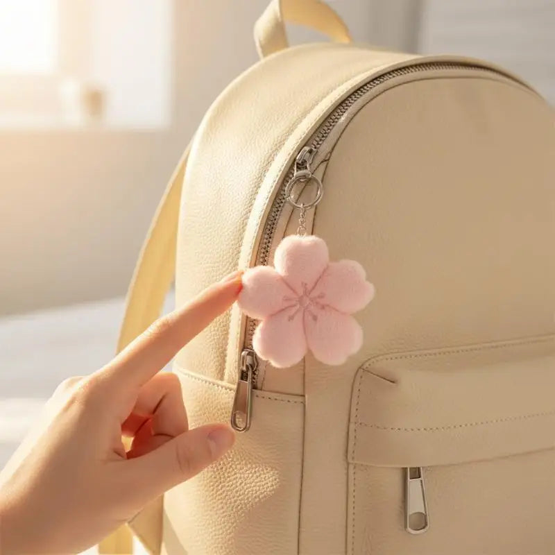 2026 New Cherry Blossom Series Plush Doll Pendant Kawaii Pink Flower Car Keychain Gift For Cute Girlfriend Bag Decoration Qme