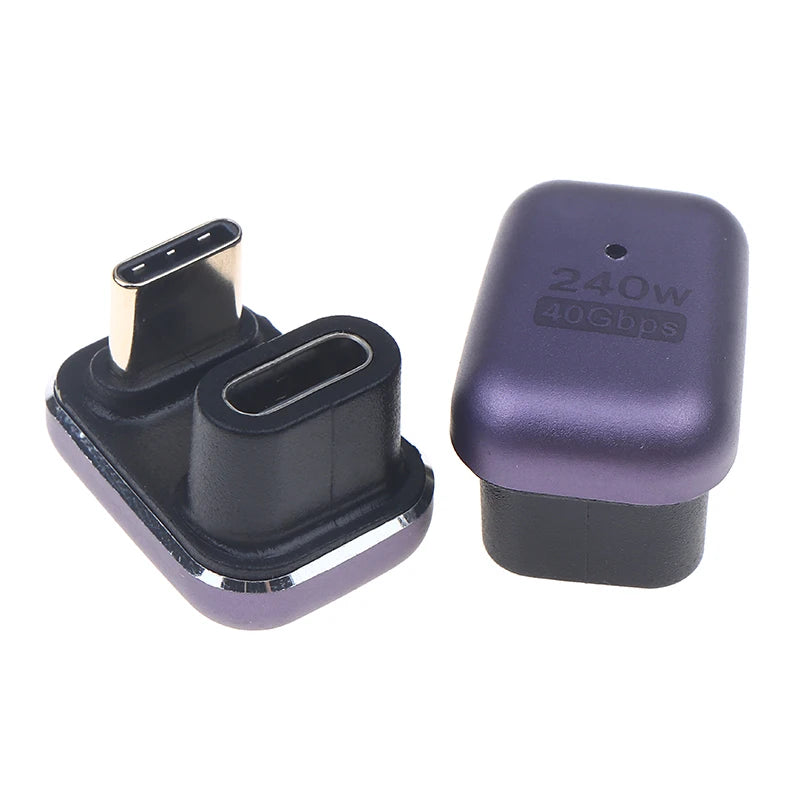 1 240W U Shape USB C Adapter 180 Degree Angled Type-c Extender Qme
