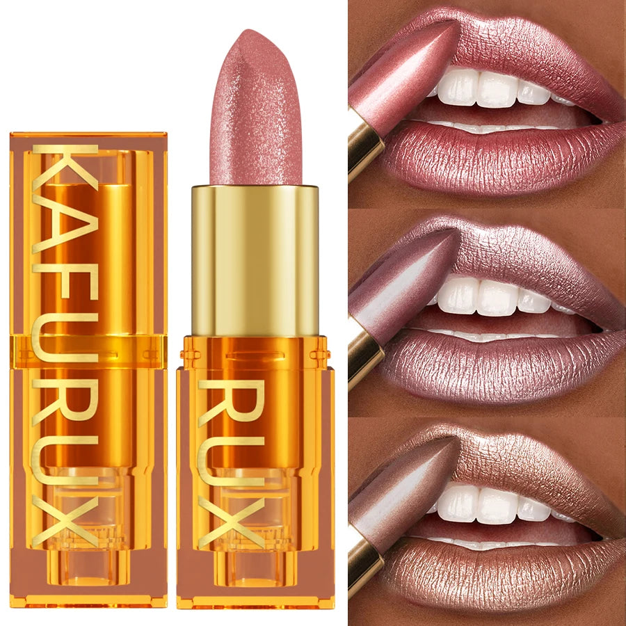 16Colors Bold Intense Glitter Shiny Metallic Lipstick Lip Tint Long Qme
